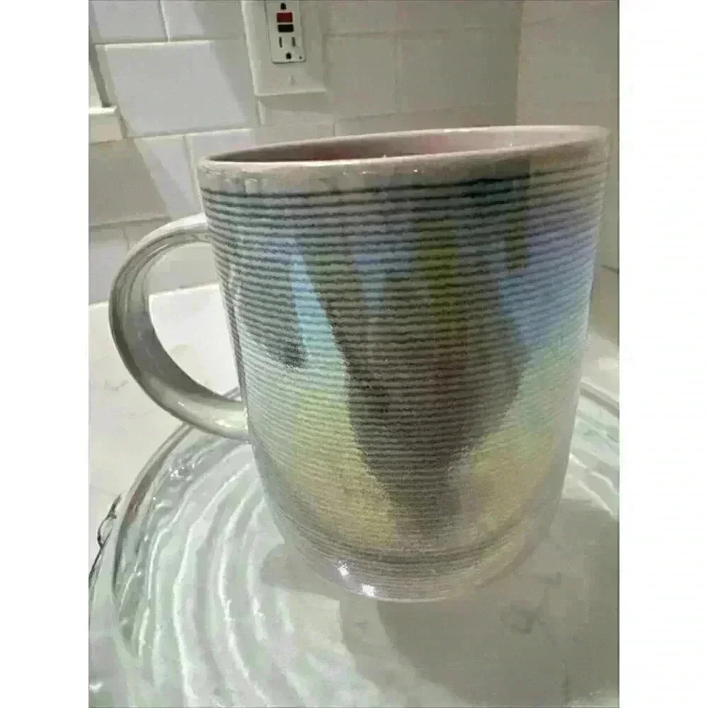 Large Coffee Mug Gray Pink Iridescent Pearl LaRochelle Signature Collection - Picture 6 of 14